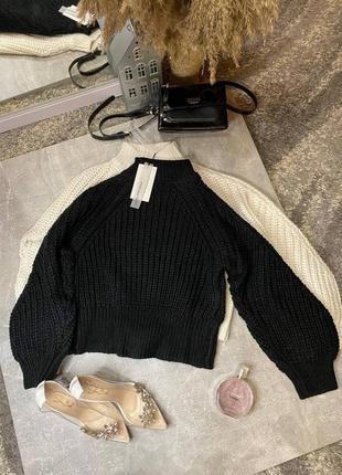 Красивый черный свитер na-kd knitted sweater5 фото