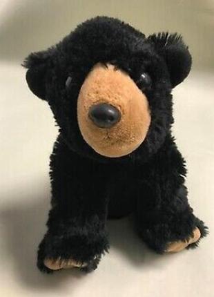 Чорний ведмідь реалістична м'яка іграшка 35 см