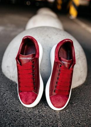 Кросівки alexander mcqueen «dark red» кросівки4 фото