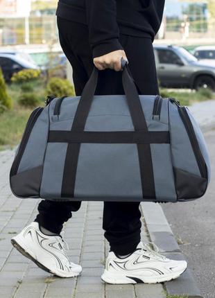 Дорожная спортивная сумка найк на 55 литров серого цвета4 фото