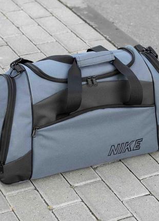 Дорожная спортивная сумка найк на 55 литров серого цвета6 фото
