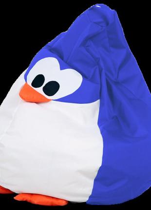 Кресло-груша пингвин голубой большая 90х130