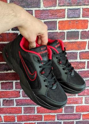 Nike monarch black red, кросівки чоловічі найк монарх, кросівки чоловічі чорні найк, кроссовки мужские чёрные найк монарх