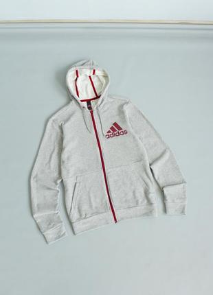 ▪️adidas originals мужское худи ▪️на молнии zip кофта за капюшоном адидас серое с s м