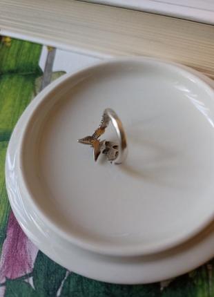 Серебряное кольцо с бабочками3 фото