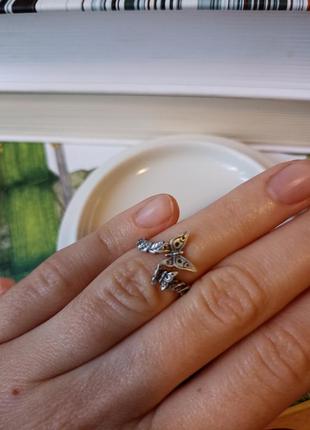 Серебряное кольцо с бабочками5 фото