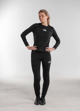 Women tnf u114 термобелье для женщин черная с флисом лонгслив и штаны