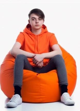 Кресло-груша оранжевая средняя 80х100