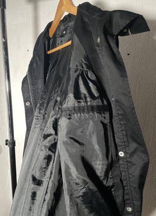 Легке чорне пальто h&m з високим коміром довге широкий фасон ( zara, cos, oska )8 фото