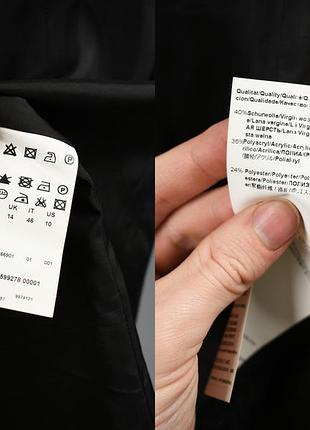 Hugo boss женское шерстяное твидовое длинное пальто черно белое размер l xl