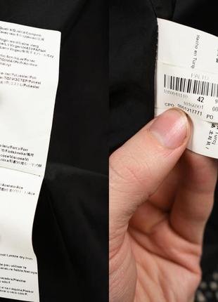 Hugo boss женское шерстяное твидовое длинное пальто черно белое размер l xl