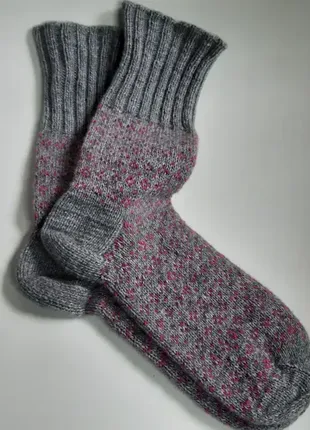 В'язані шкарпетки із 35%вовна 35% кашемір 30% поліестер ручна робота