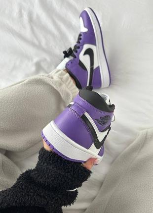 З хутром nike air jordan retro 1 “purple court” fur4 фото