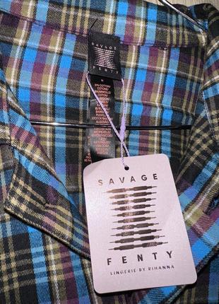 Бренд рианны певицы savage x fenty рубашка новая домашняя одежда оверсайз м/л/мин5 фото