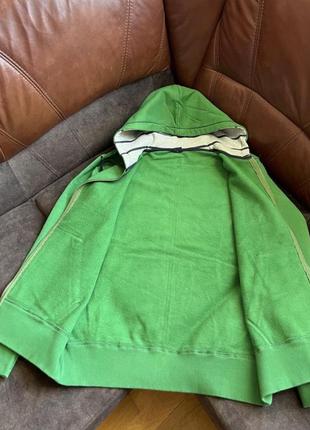 Хлопковая кофта толстовка mcneal оригинальная на молнии с капюшоном зеленая4 фото