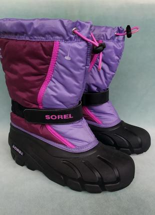 Sorel® youth flurry dtv purple dahliaчоботы зимние снегоходы до -32°c