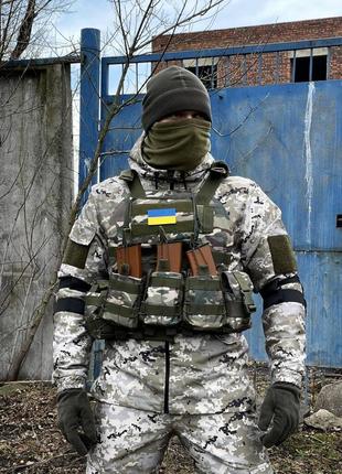 Розвантажувальний жилет з підсумками tera армійський військовий тактичний камуфляж мультикам (b)
