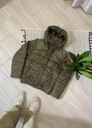 Пуховик зимова курка g-star raw хакі дуже тепла