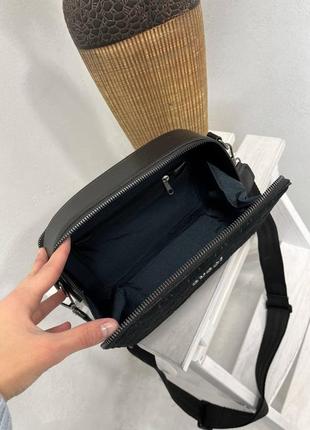 Женская сумка комбинированная замш черная3 фото