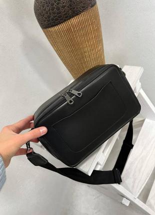 Женская сумка комбинированная замш черная2 фото
