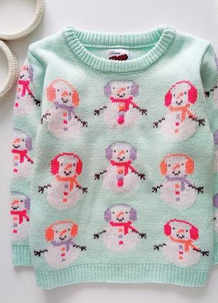Новорічний светр зі сніговиками  артикул: 18046