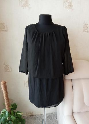 Платье с заниженной талией, шифон, на лето