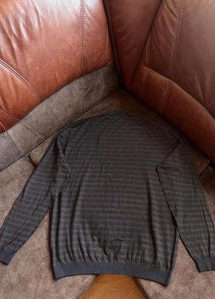 Хлопковый джемпер свитер mcneal оригинальный коричневый в синюю полоску2 фото