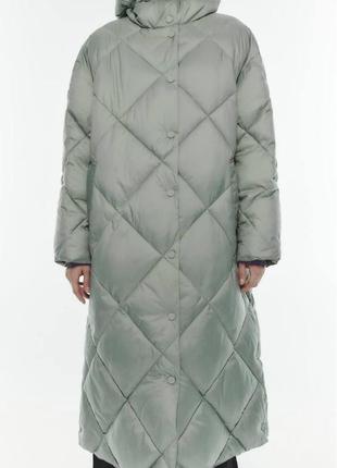 В наявності🔥 нове стьобане пальто zara довгий пуффер з капюшоном пуховик оверсайз5 фото