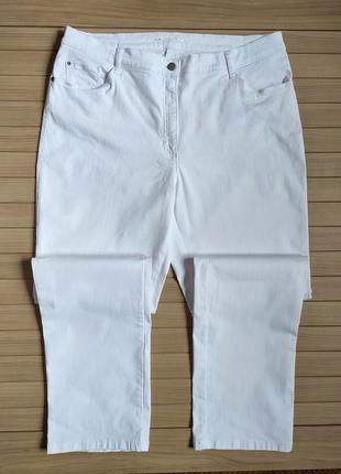 Белые джинсы стрейч от brax feel good carola crystal батал ☕ размер 36w/32l