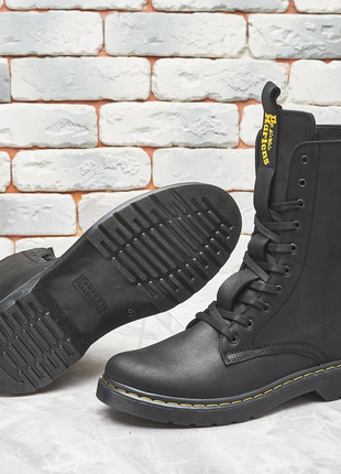 Зимові черевики dr. martens air wair з високоякісної натуральної  м'якої щільної шкіри хутро і байка4 фото