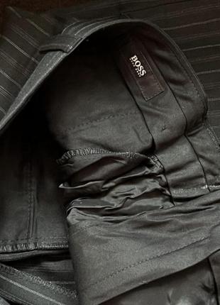 Вовняні брюки hugo boss оригінальні чорні у смужку4 фото