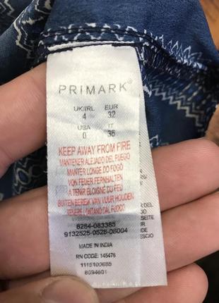 Жіноча коротка смугаста сукня з візерунком primark (прімарк ххс-хсрр ідеал оригінал синьо-біла)5 фото