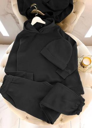 Женский&nbsp; костюм (тройка) цвета: черный, лаванда, малина, мокко2 фото