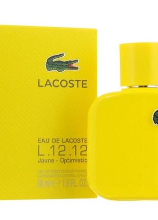 Мужская туалетная вода lacoste l. 12.12 yellow jaune 100 мл