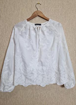 Ніжна, якісна вишиванка, блузка, блуза з вишивкою marks&spencer5 фото
