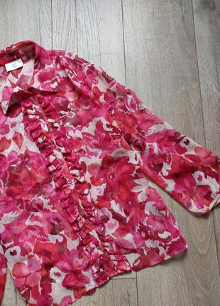 Шелковая блуза в цветочный принт шовкова блузка в квітковий принт7 фото