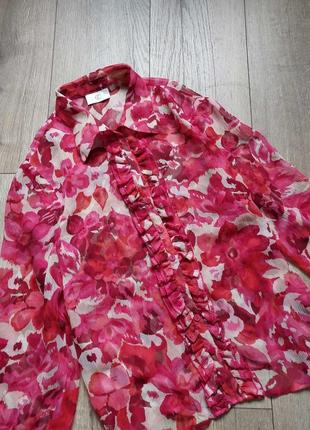 Шелковая блуза в цветочный принт шовкова блузка в квітковий принт2 фото