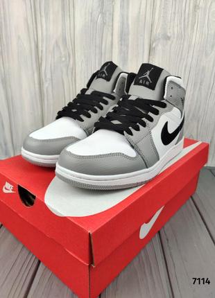 Кросівки nike air jordan 1 winter light smoke gray