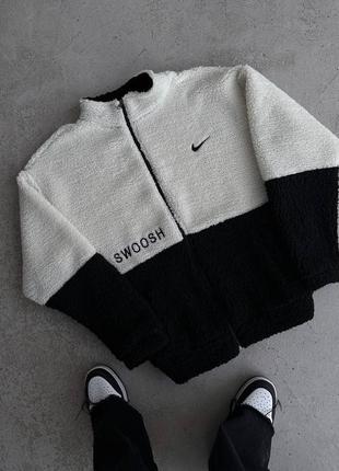 Теплый, зимний свитшот paint nike, флисовый унисекс