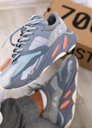 Шикарные женские кроссовки adidas yeezy 700 в синем цвете (весна-лето-осень)😍2 фото