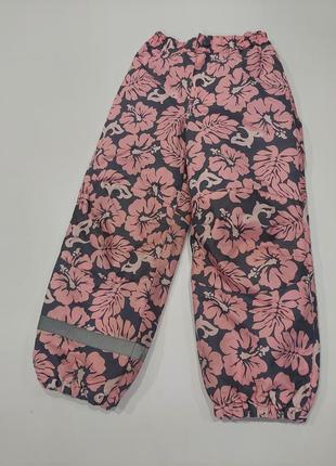 Шикарные зимние, теплые штаны от h&m в цветочный принт 6-7 лет10 фото