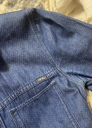 Джинсовий короткий комбінезон з коміром g-star raw з довгим рукавом та імітацією пояса. вінтажний стиль,розмір хс3 фото