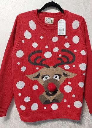 Красный рождественский ❄️новогодний свитер ☃️пуловер select (размер 40)1 фото