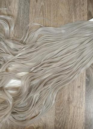 3836 волосся на шпильках сіре попелясте 55 см хвилясте 16 шпильок треси no45032 фото