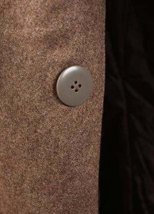 H&m женское короткое пальто двубортное шерстяное коричневое размер 40 m l5 фото