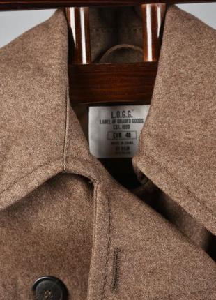 H&m женское короткое пальто двубортное шерстяное коричневое размер 40 m l2 фото