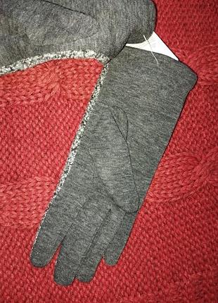 Женские трикотажные перчатки комбинированные