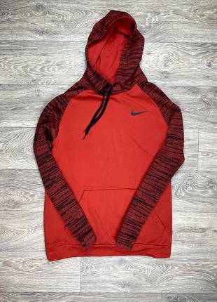 Nike dri-fit кофта балахон 2xl размер флисовая красная оригинал