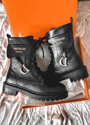 Ботинки женские dior boot black1 фото