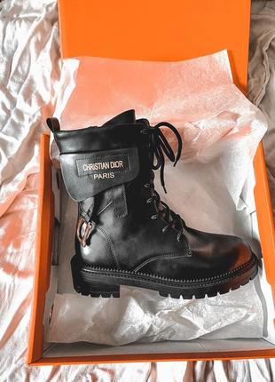 Ботинки женские dior boot black4 фото